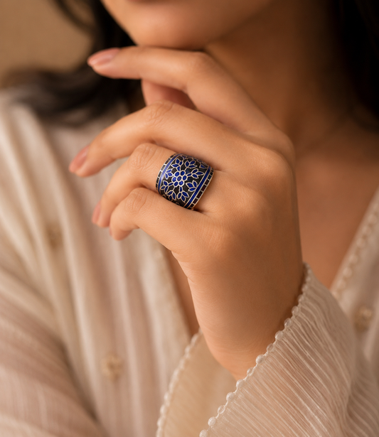 Ruha Blue Enamel Ring