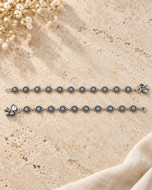 Tara Chakra Silver Anklets