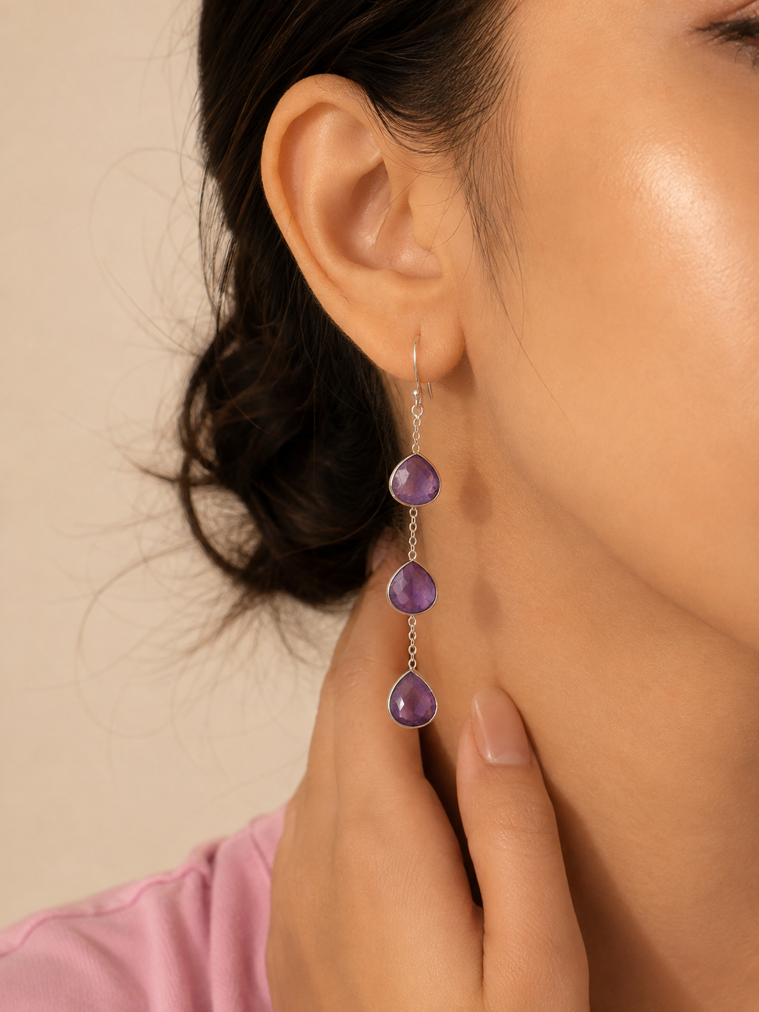 Amara Amethyst Drop Earrings