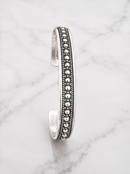 Classic Beaded Men’s Cuff Bracelet