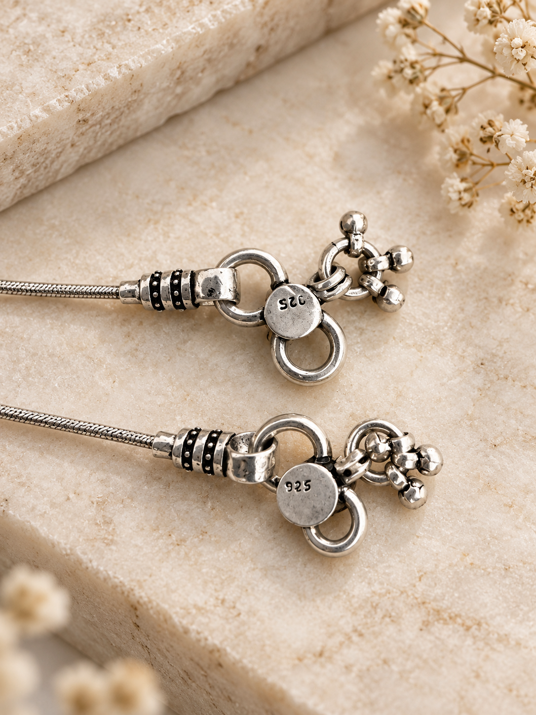 Svara Silver Anklets
