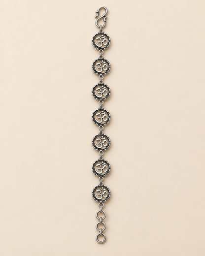 Om Silver Bracelet