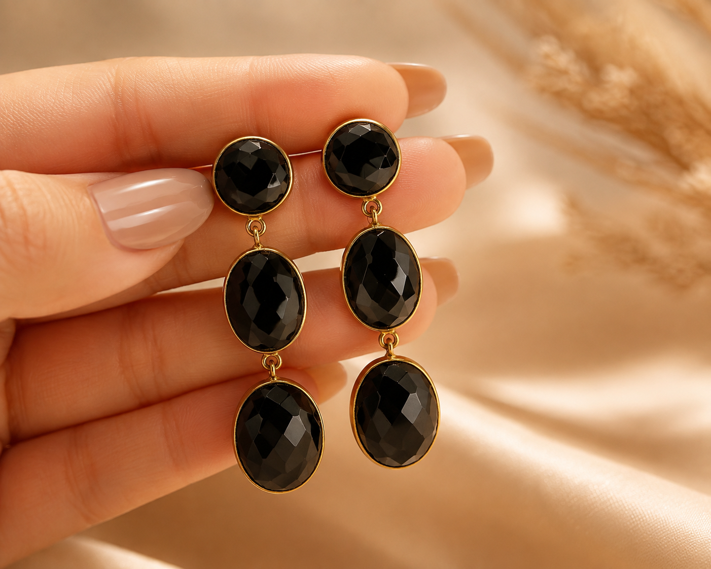 Onira Black Drop Earrings