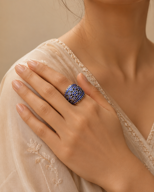 Ruha Blue Enamel Ring