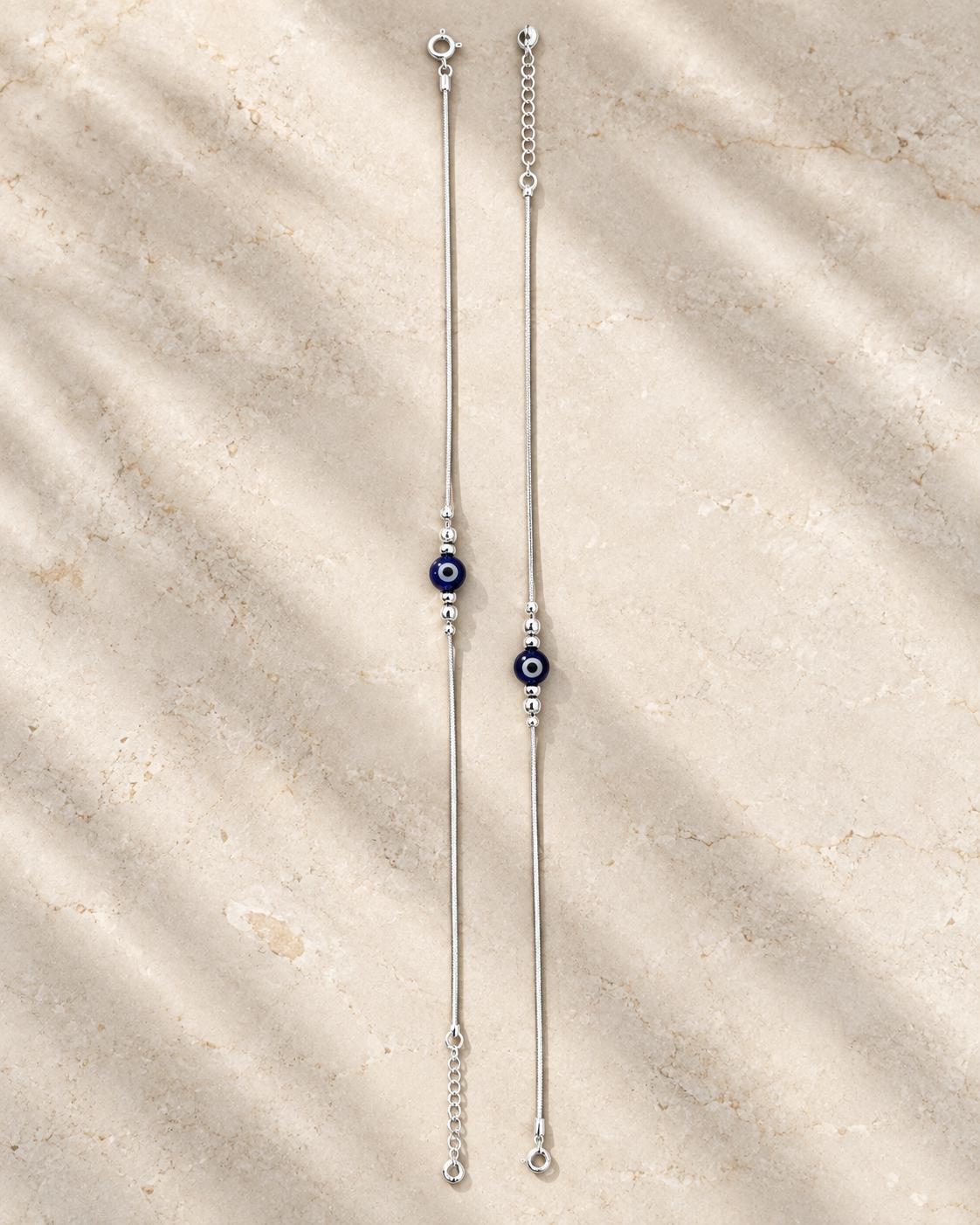 Evil Eye Silver Anklets