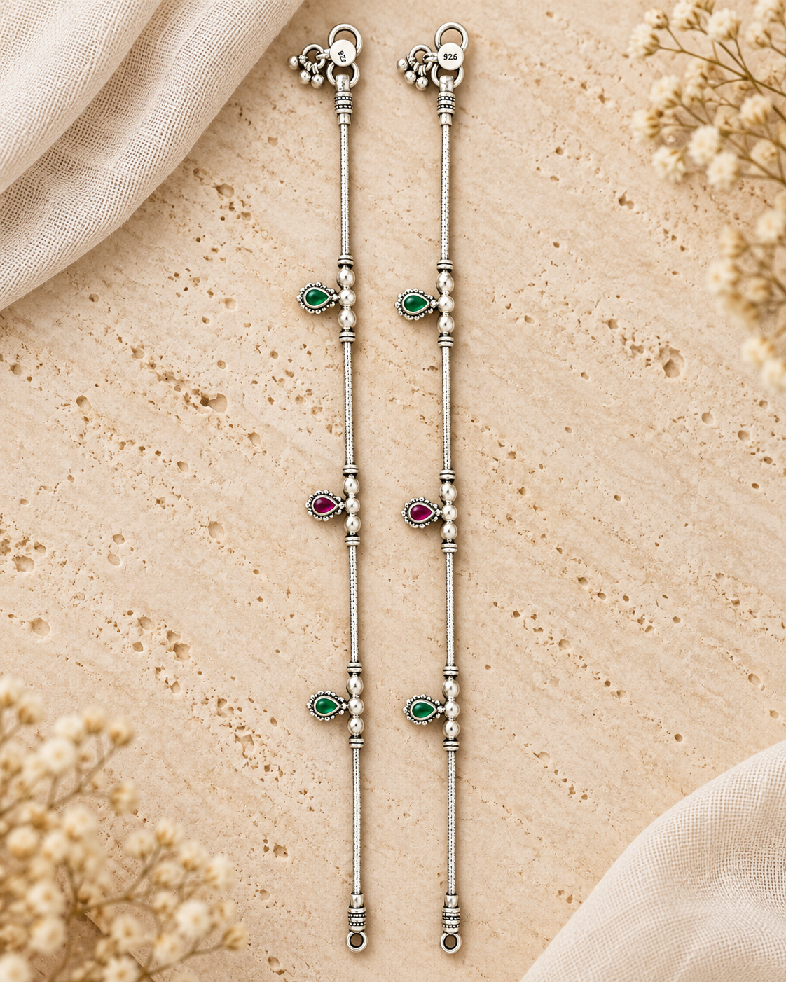 Surkh Silver Anklets