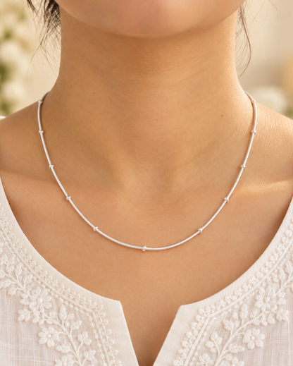 Tara Silver Beaded Chain