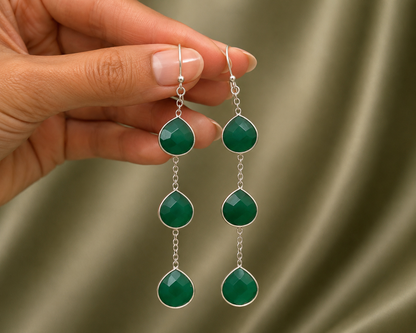 Saira Green Drop Earrings