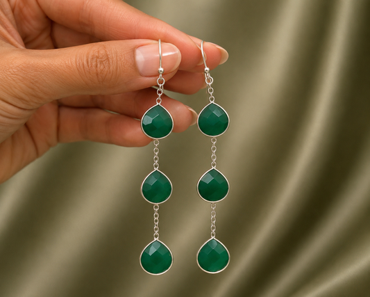 Saira Green Drop Earrings