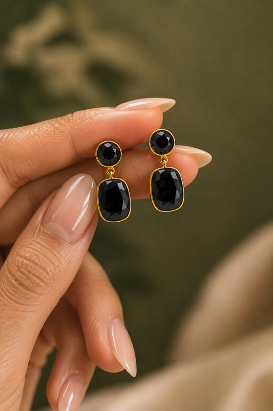 Noira Black Drop Earrings