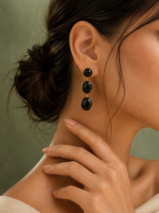 Onira Black Drop Earrings