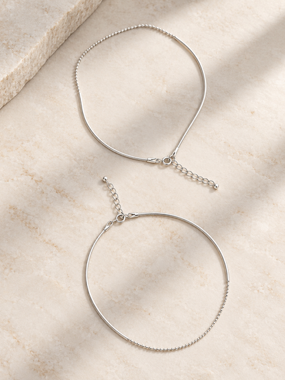 Ruhika Silver Anklets