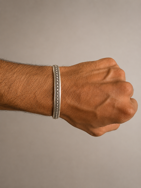 Classic Beaded Men’s Cuff Bracelet