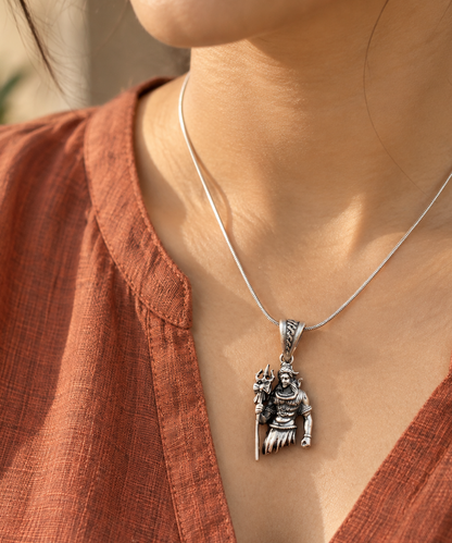 Lord Shiva Silver Pendant