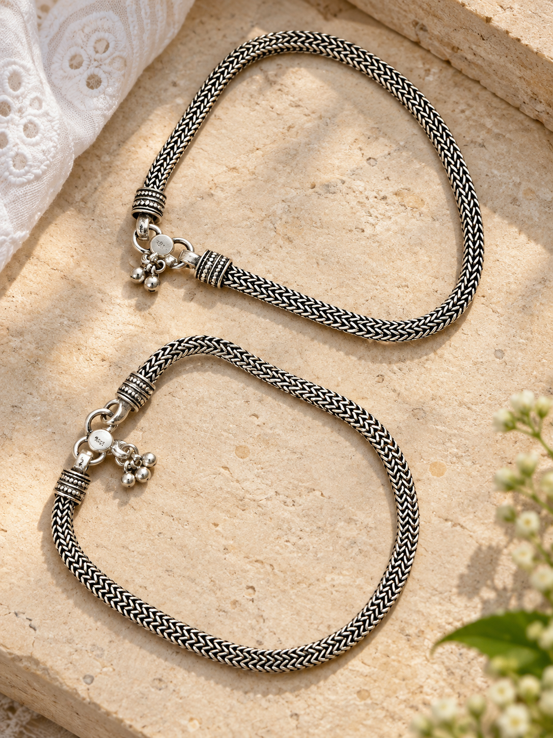 Aaroh Silver Anklets