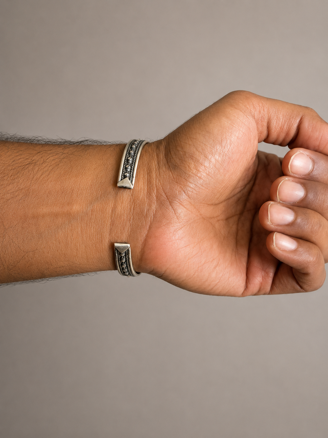 Classic Beaded Men’s Cuff Bracelet