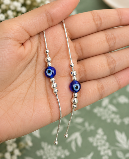 Evil Eye Silver Anklets