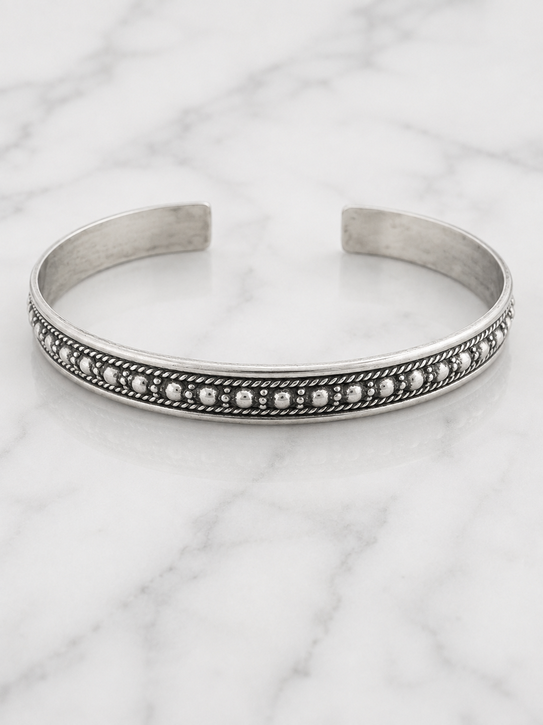 Classic Beaded Men’s Cuff Bracelet