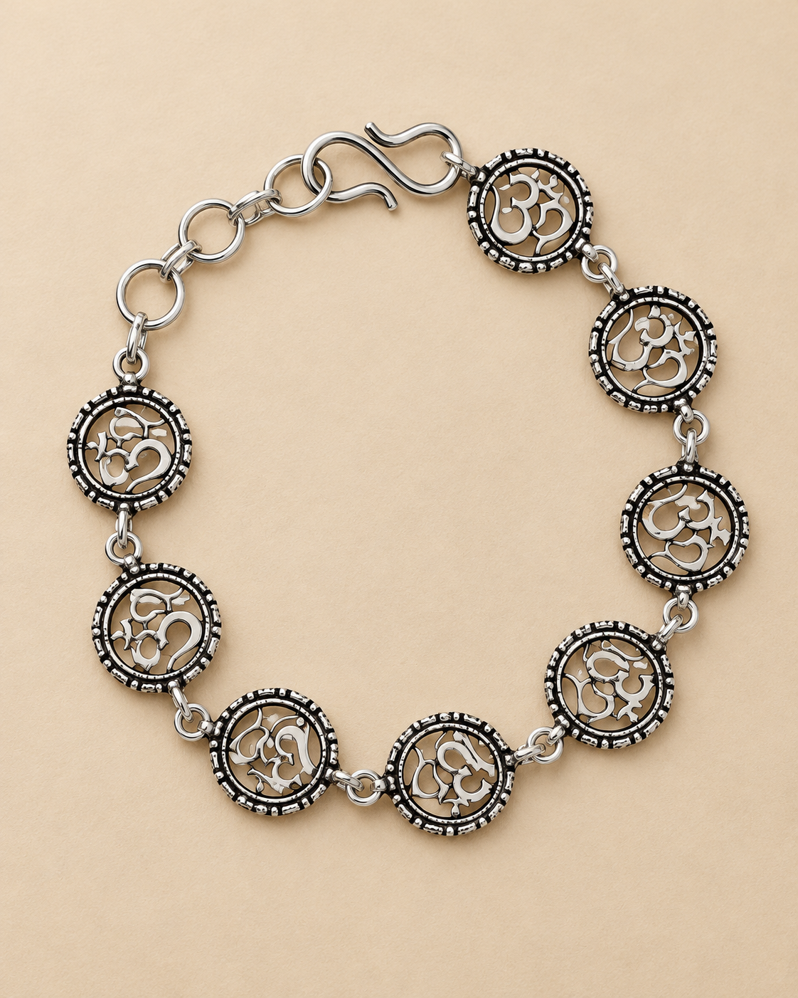 Om Silver Bracelet
