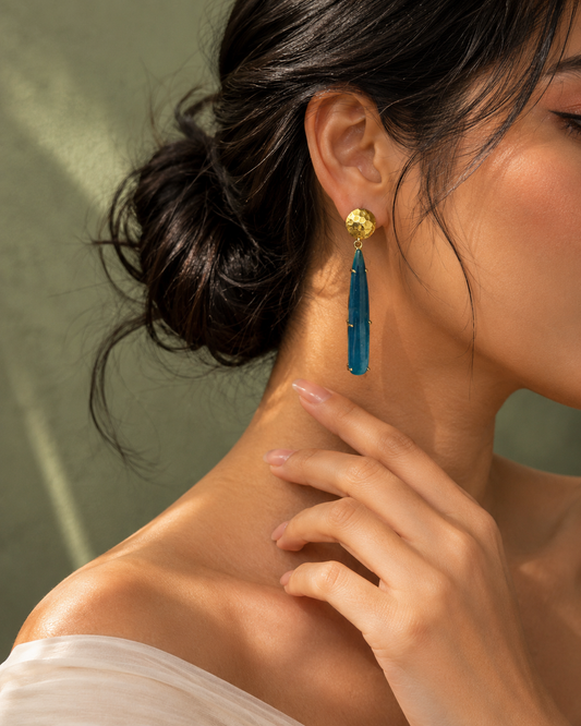 Maris Teal Drop Earrings