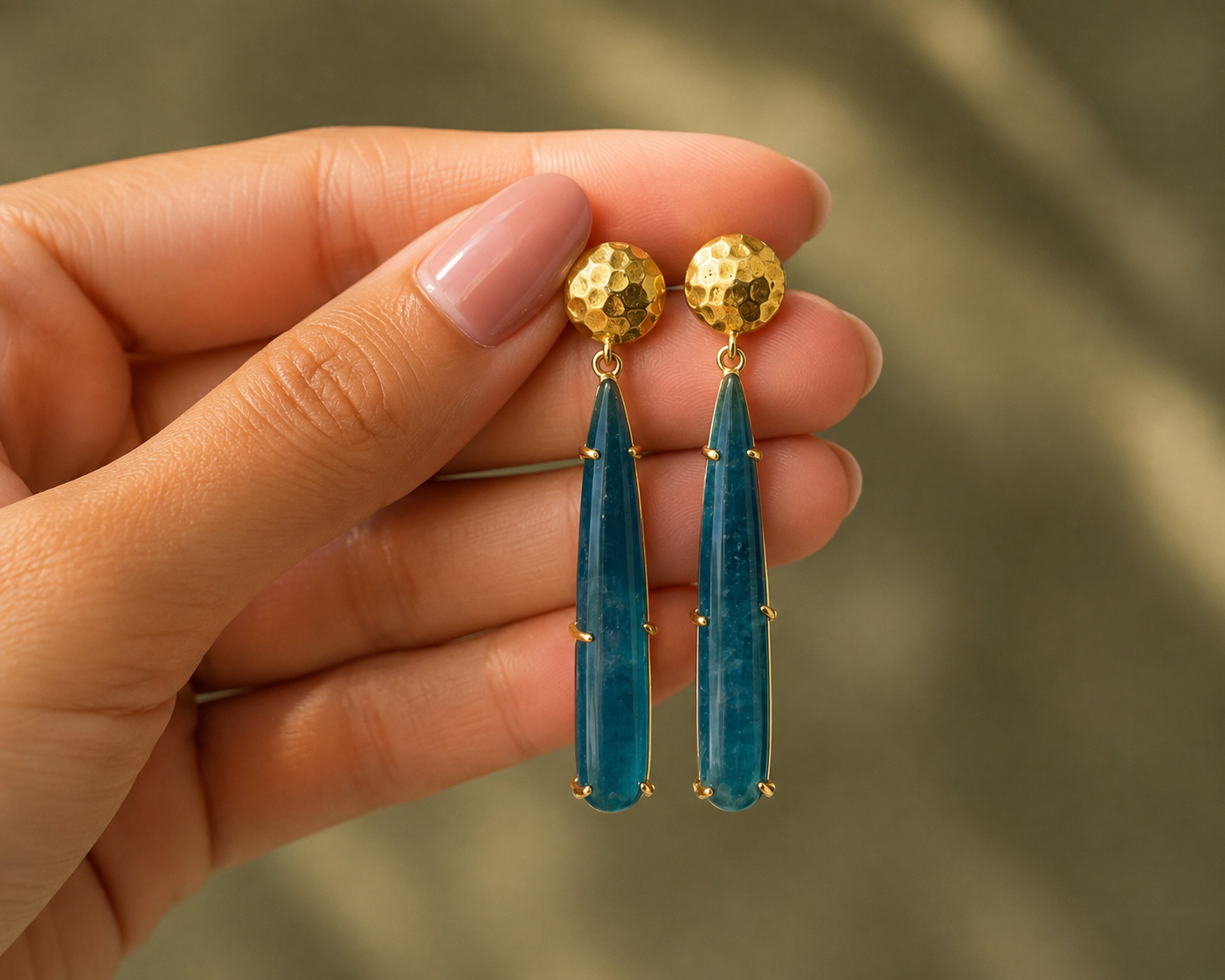 Maris Teal Drop Earrings