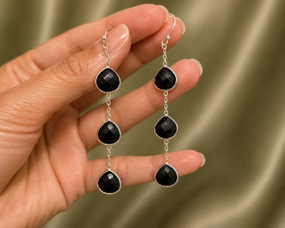 Onyx Cascade Earrings